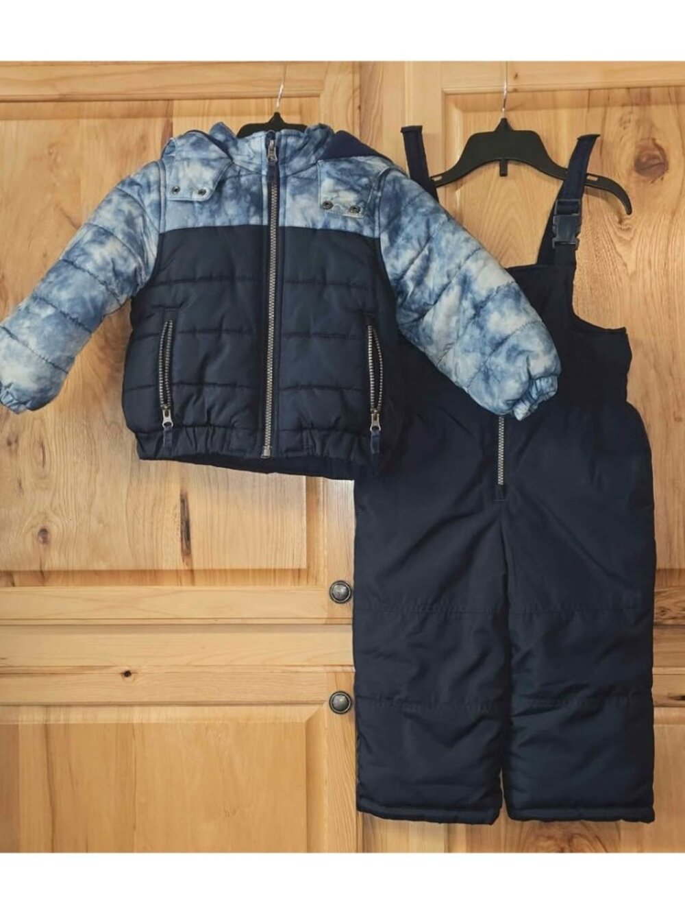 OshKosh B'gosh Boys 3T ski Snow Jacket and Snow Bib Pants Set BLUE 2 Piece Set R